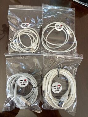 White USB Charging & Data Cables - Pack of 4